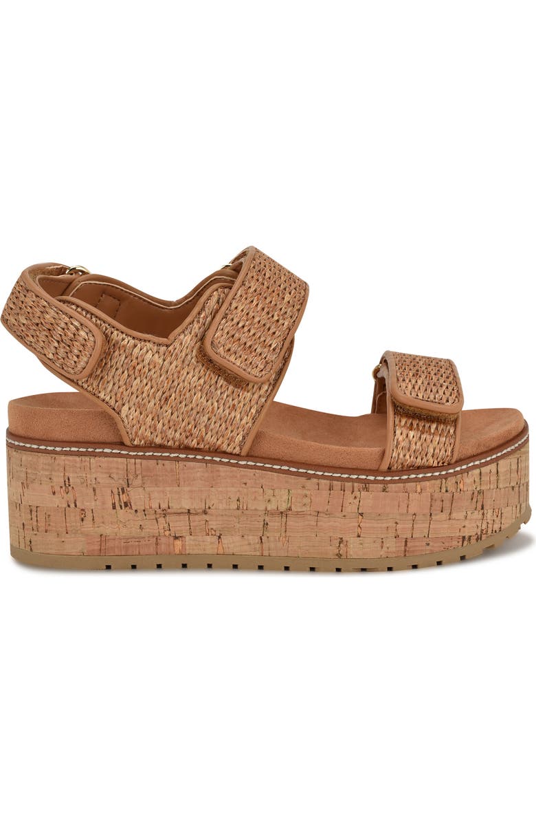 Nine West Heavin Platform Wedge Sandal, Alternate, color, Dark Natural