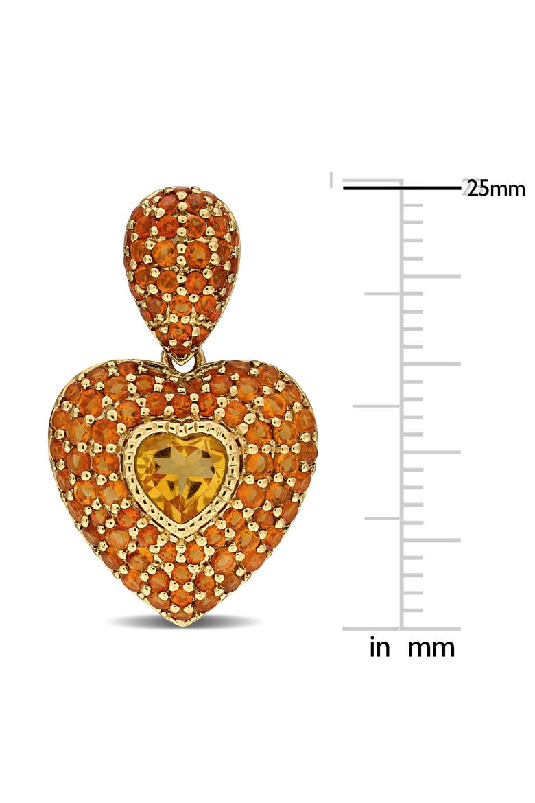 Citrine Cluster Heart Earrings 14k, Alternate, color, Citrine