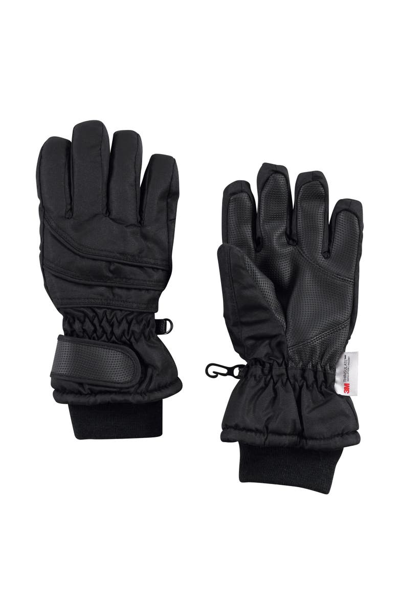 Hudson Baby Snow Gloves, Main, color, Black