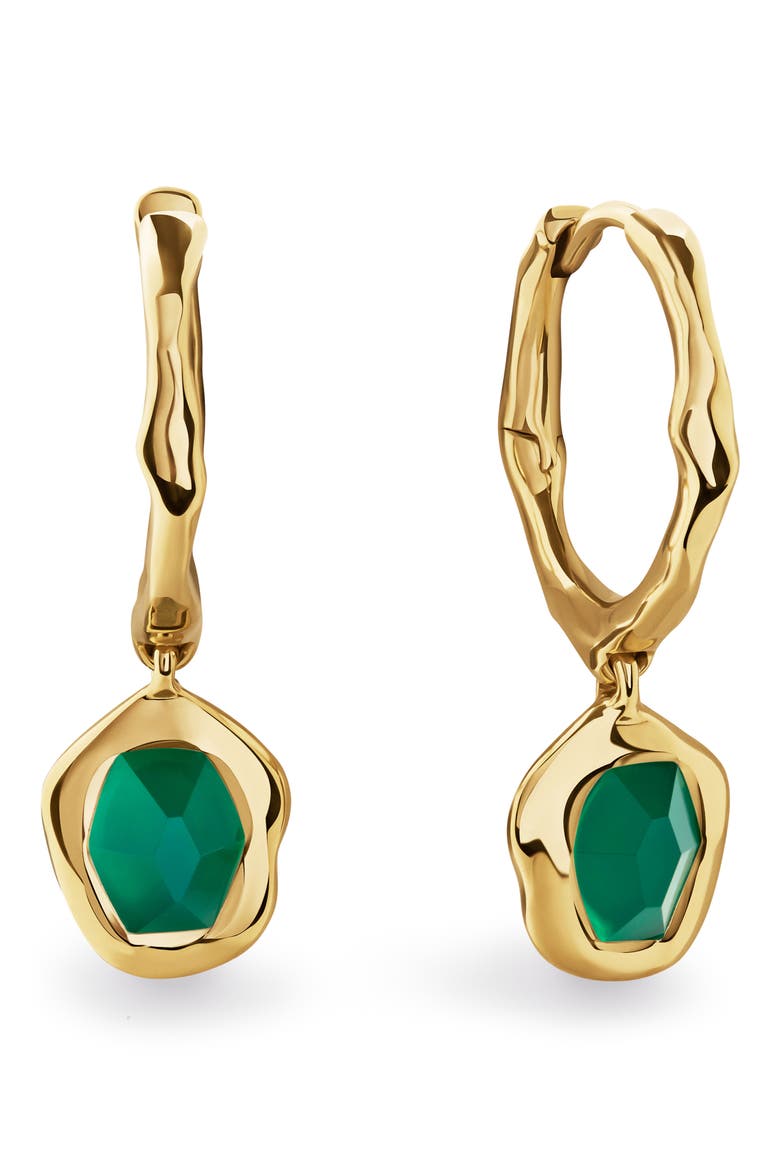Odyssey Drop Huggie Hoop Earrings, Main, color, 18K GOLD VERMEIL