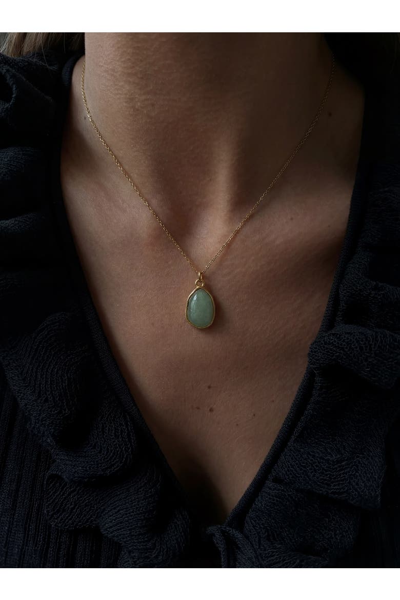 Puzzle Pebble Jade Stone Pendant Necklace, Alternate, color, Light green