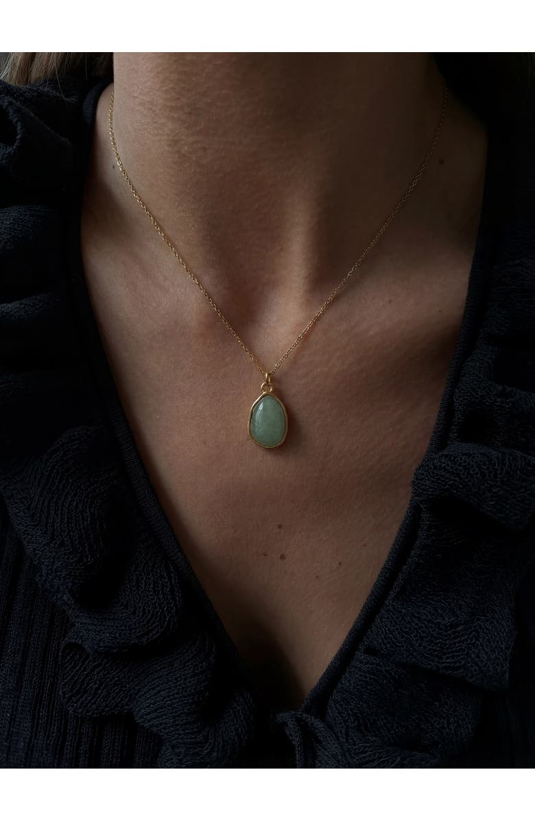 seree Puzzle Pebble Jade Stone Pendant Necklace, Alternate, color, Light Green