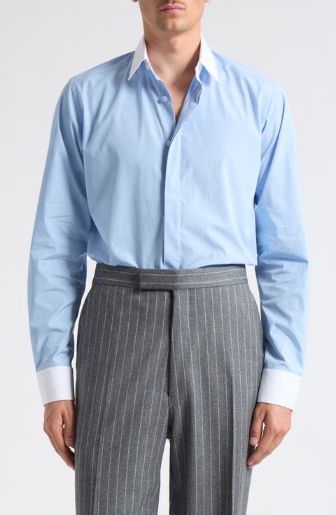 Contrast Collar Poplin Shirt