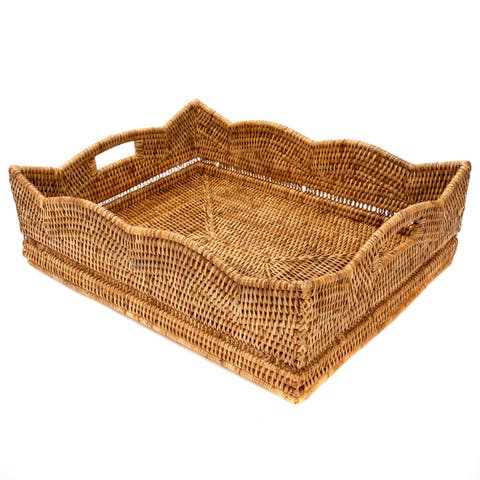 Artifacts Rattan Scallop Collection Shelf Basket