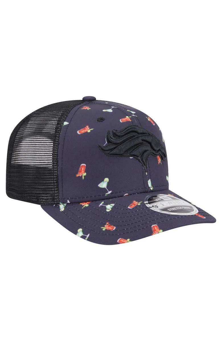 New Era Men's New Era  Navy/Black Denver Broncos Adventure Drinks Pattern 9SEVENTY Stretch-Snap Hat, Alternate, color, Navy