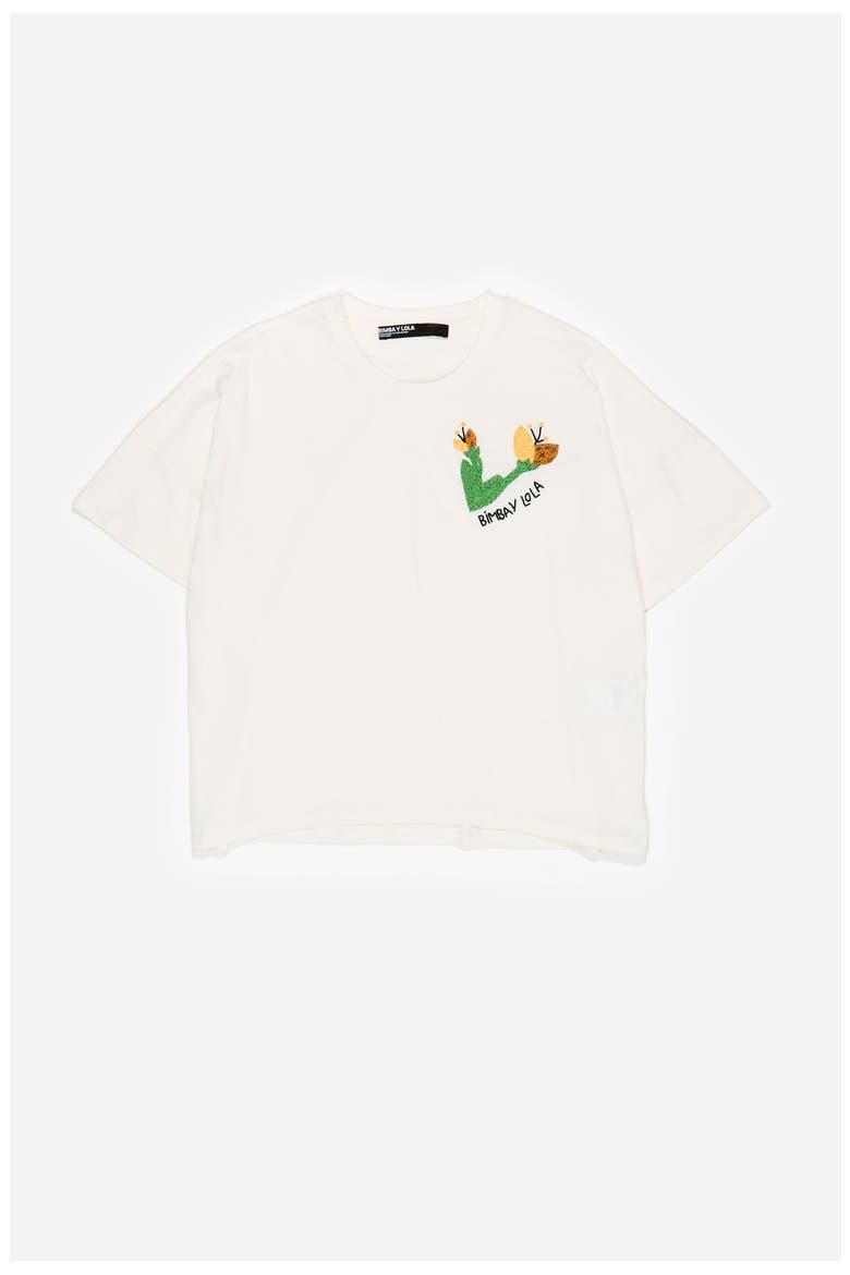 Hand Embroidered Logo T-Shirt, Alternate, color, IVORY