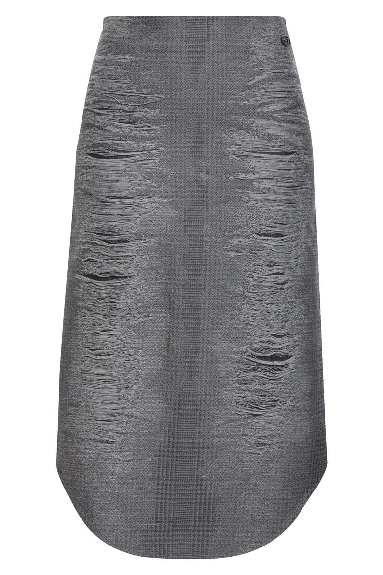 O-Tavy Prince of Wales Check Midi Skirt, Alternate, color, MELANGE GREY