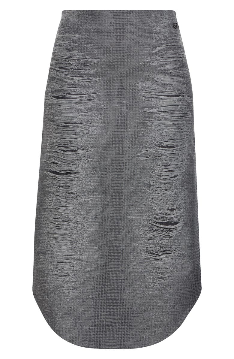 DIESEL<sup>®</sup> O-Tavy Prince of Wales Check Midi Skirt, Alternate, color, Melange Grey