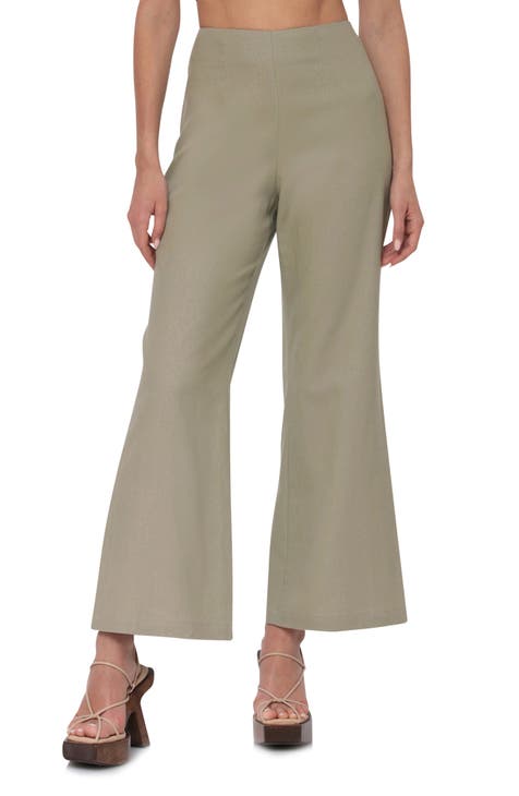 Linen Blend Wide Leg Pants