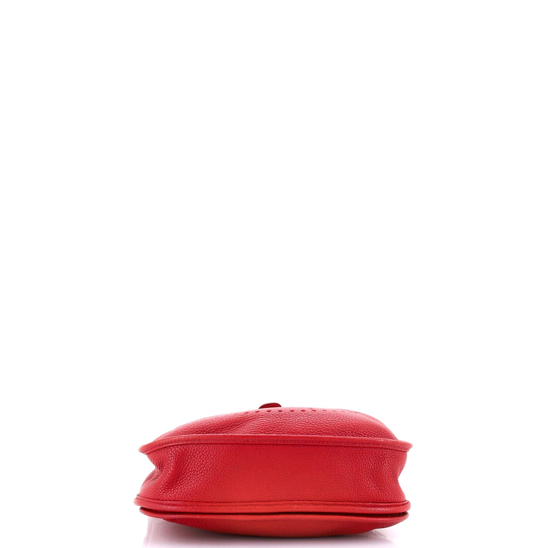 Pre-Owned Hermes Evelyne Bag Gen III Clemence PM, Alternate, color, Rouge Garance