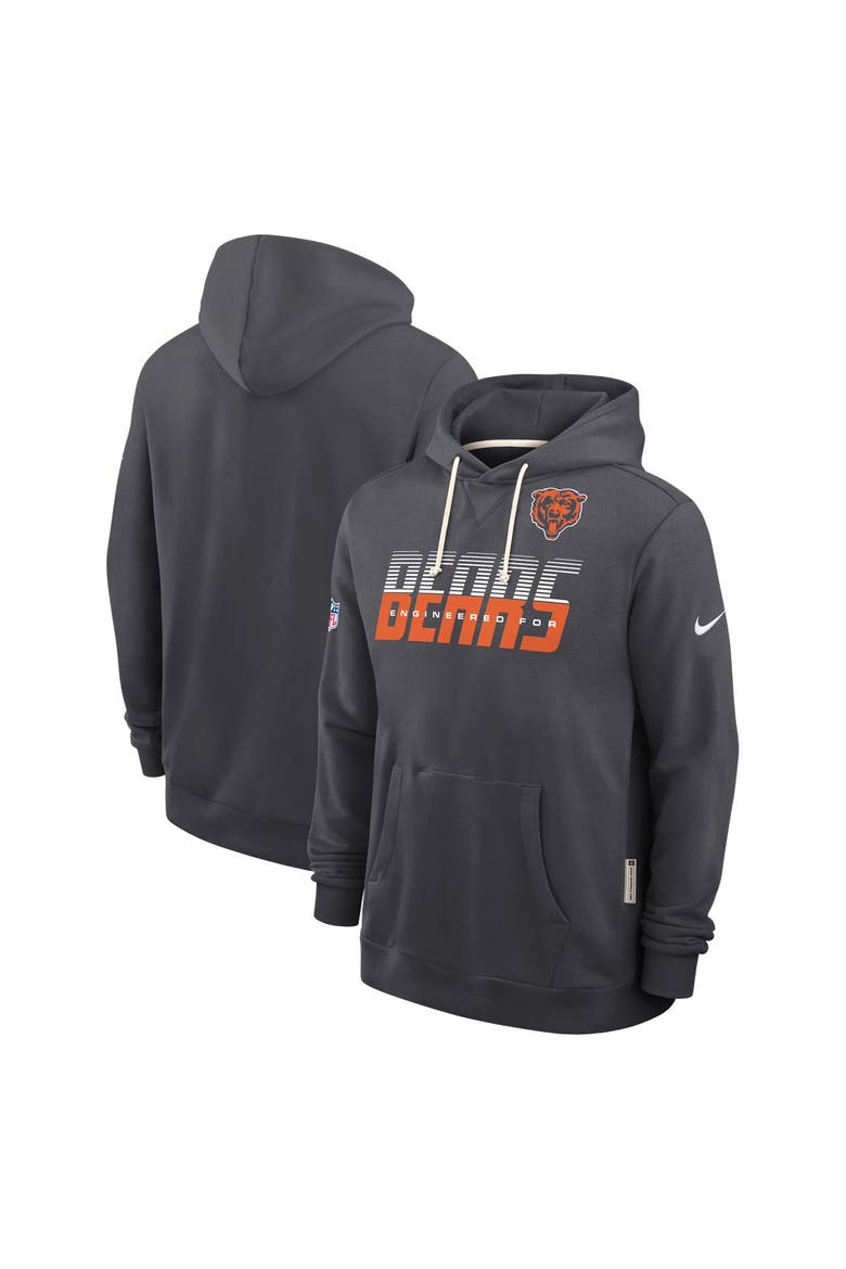 Men's Nike Charcoal Chicago Bears Sideline Standard Issue Top Prospect Dri-FIT Hoodie, Main, color, Charcoal
