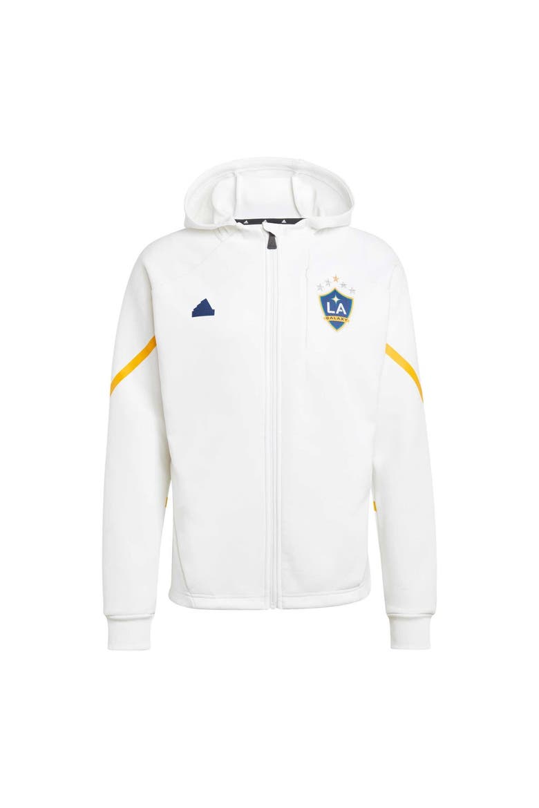 Men's adidas White LA Galaxy 2024 Anthem Travel Raglan Sleeve Full-Zip Jacket, Main, color, White