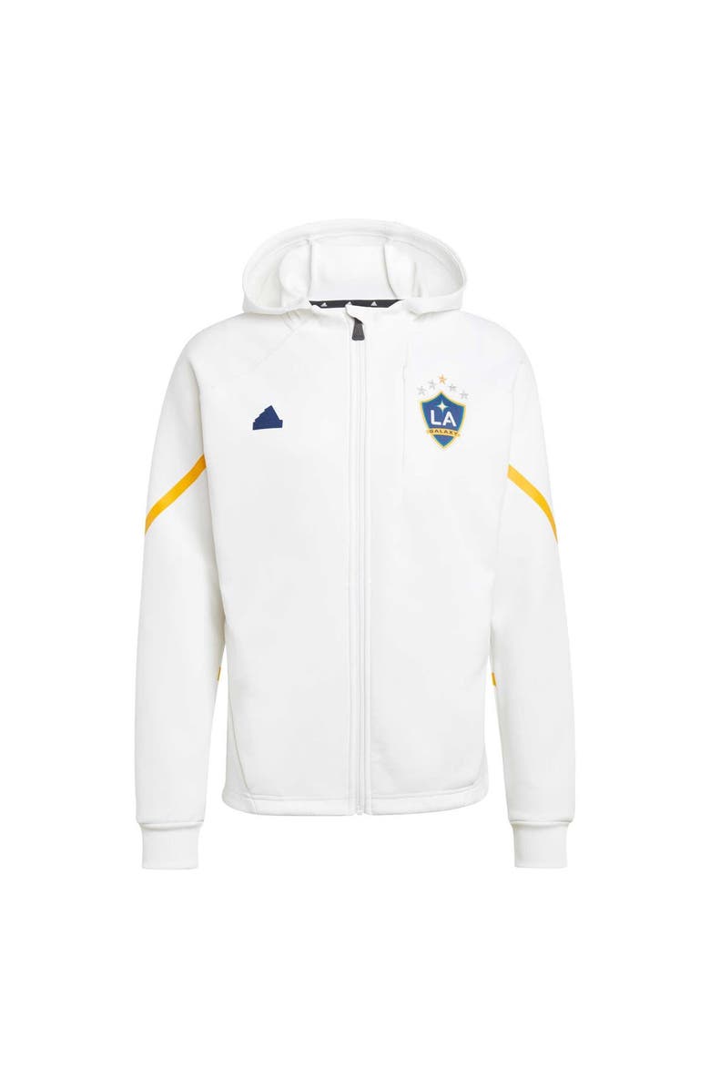 adidas Men's adidas White LA Galaxy 2024 Anthem Travel Raglan Sleeve Full-Zip Jacket, Main, color, White