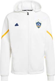 adidas Men's adidas White LA Galaxy 2024 Anthem Travel Raglan Sleeve Full-Zip Jacket