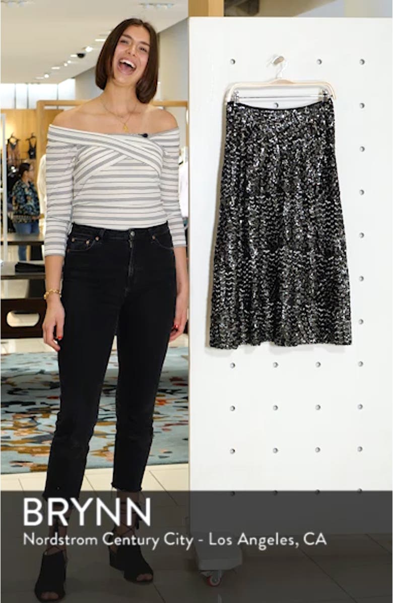 Sequin Midi Skirt, sales video thumbnail