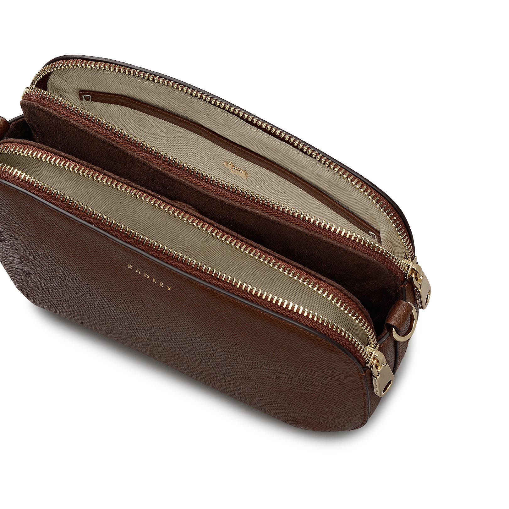 Radley Dukes Place - Texure Medium Ziptop Crossbody Bag, Alternate, color, Chocolate