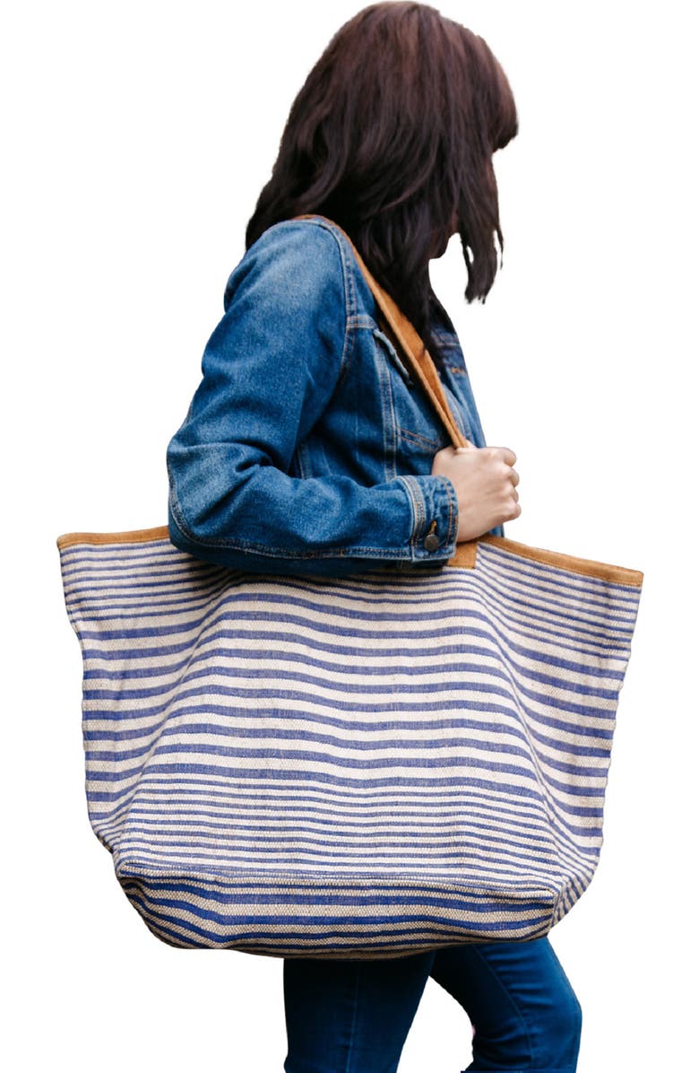 Will & Atlas Paloma Stripe Tote Bag, Alternate, color, Indigo