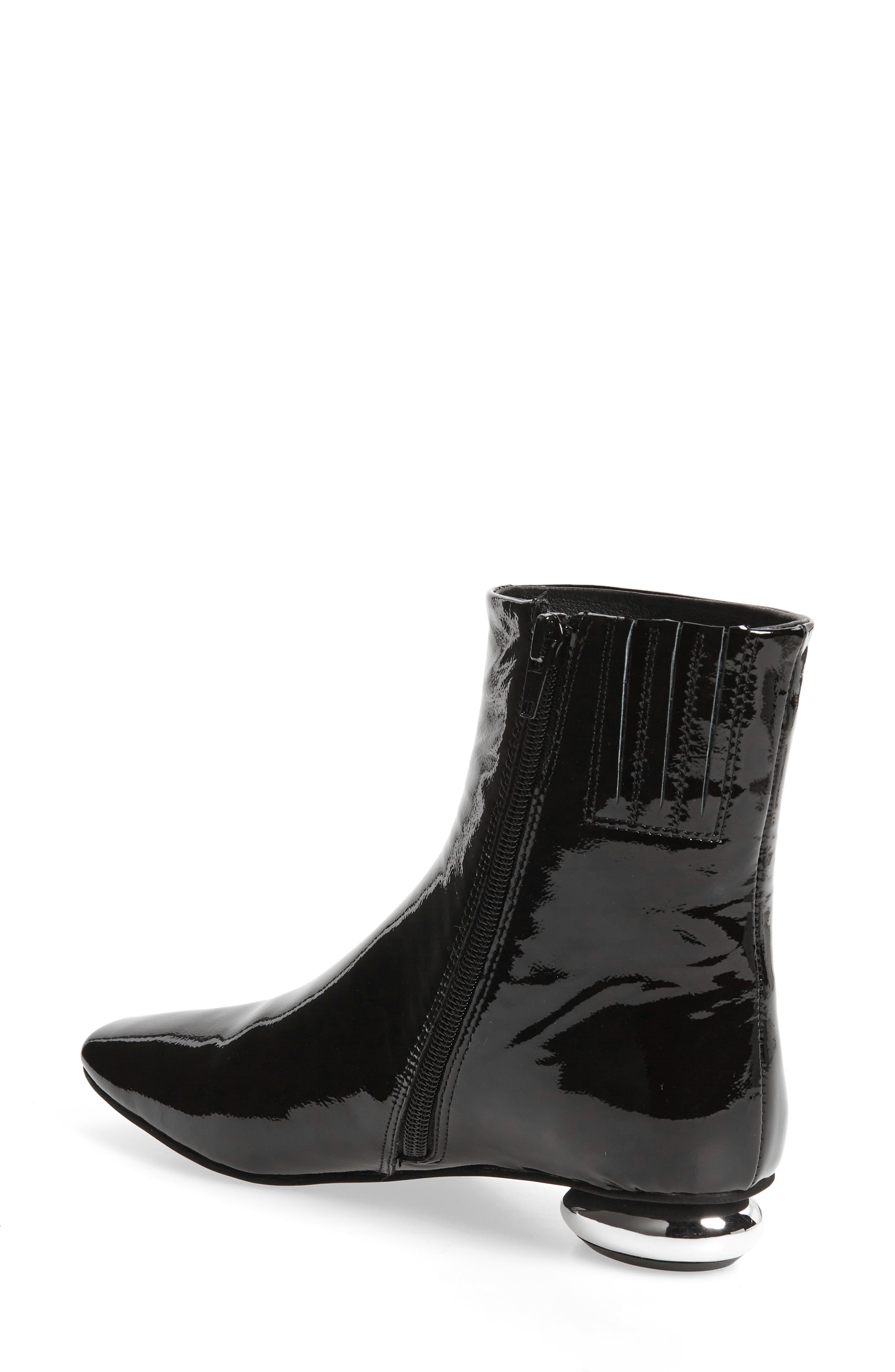 Moon GRL Bootie, Alternate, color, BLACK CRINKLE PATENT SILVER