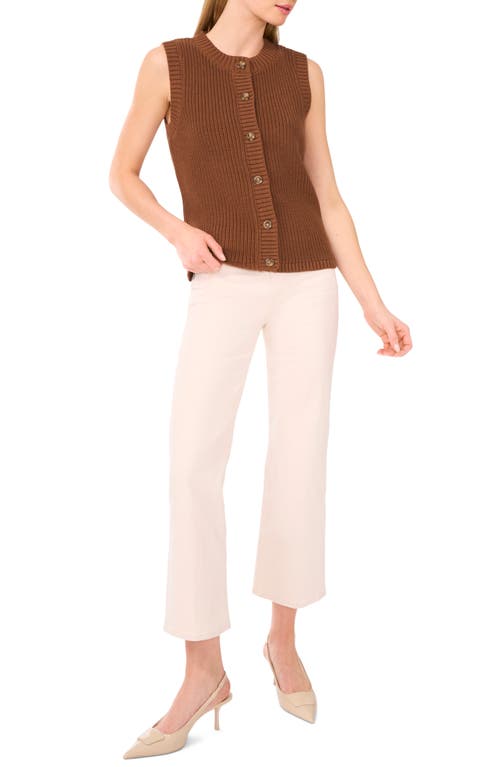 Halogen ® Sleeveless Cotton Cardigan In Brown