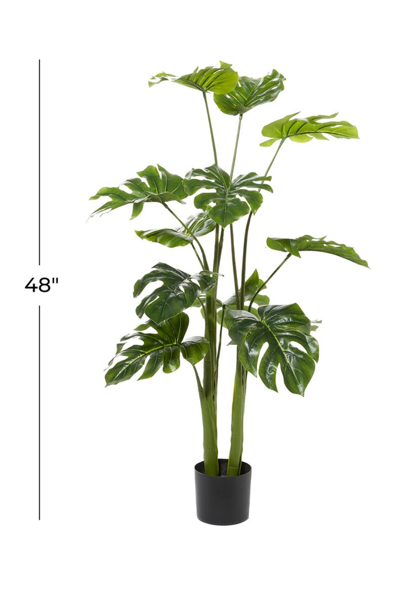 GINGER BIRCH STUDIO Monstera Artificial Decorative Foliage - 53" - Green, Alternate, color, Multi
