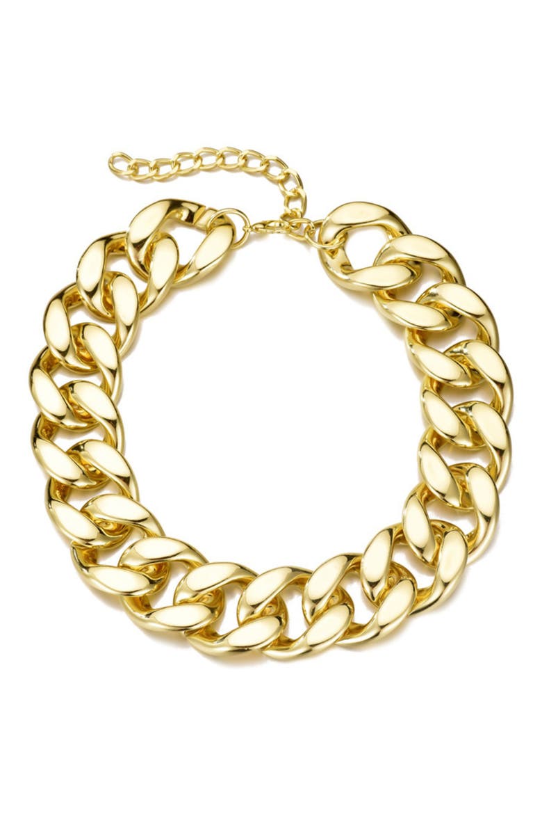 Chunky Curb Chain Collar Necklace, Main, color, GOLD