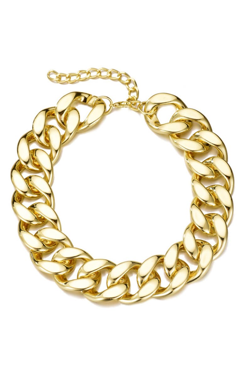 Adornia Chunky Curb Chain Collar Necklace, Main, color, Gold