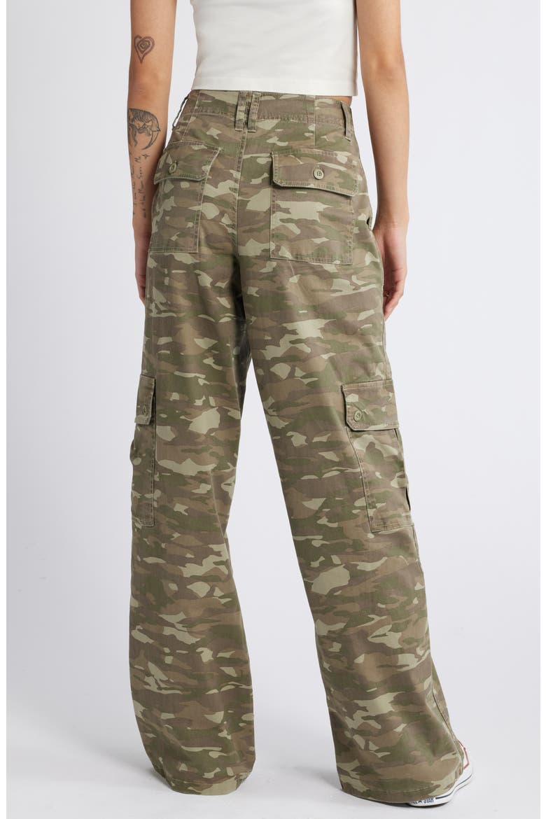 Twill Wide Leg Cargo Pants, Alternate, color, OLIVE ALTITUDE CAMO
