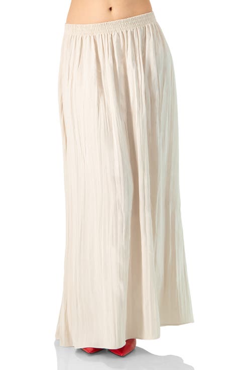 Wide Midi Skirt with Side Slit