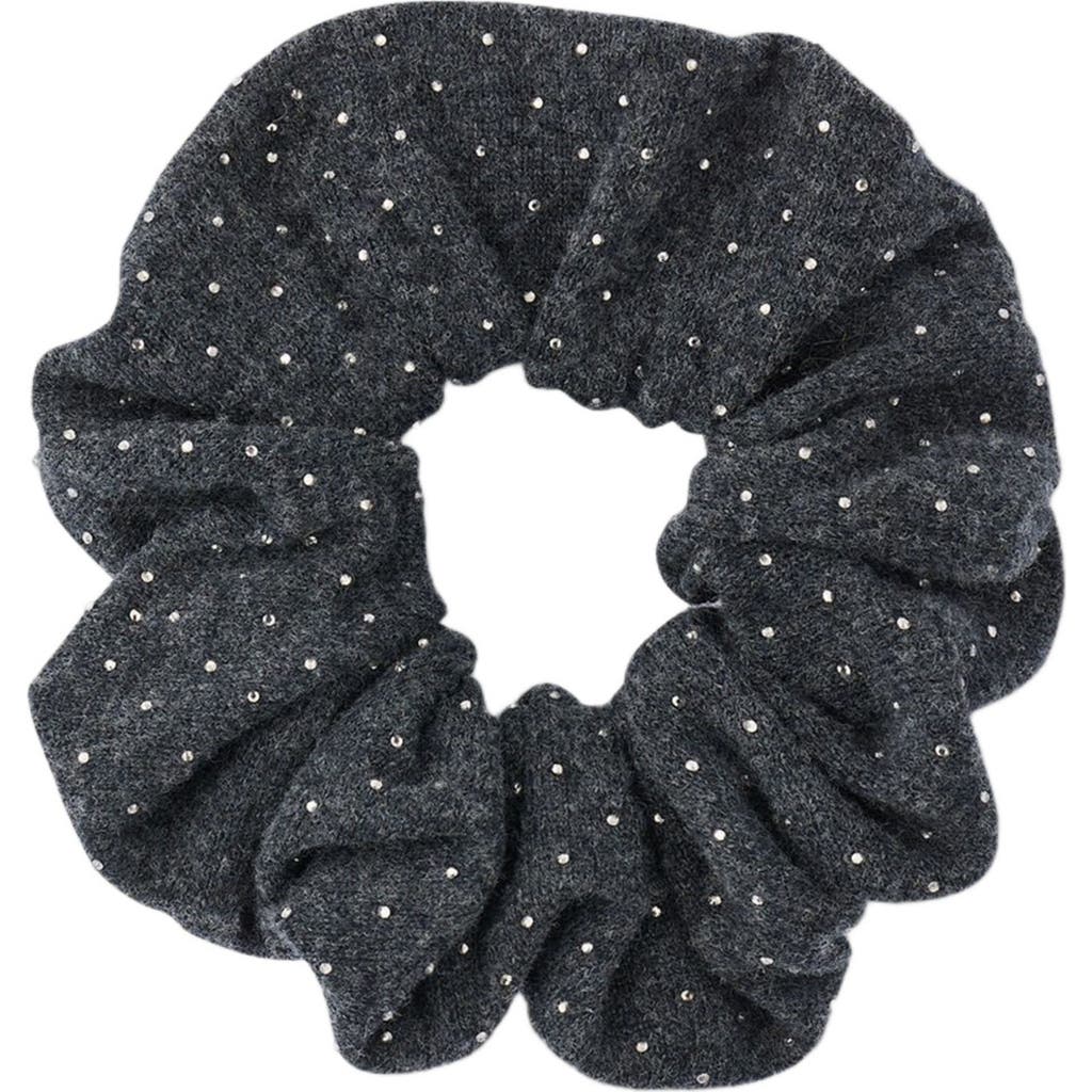 Sandro Rhinestone Knit Scrunchie In Black