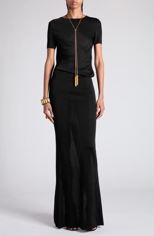 Tom Ford Open Back Double Knit Dress In Lb999 Black