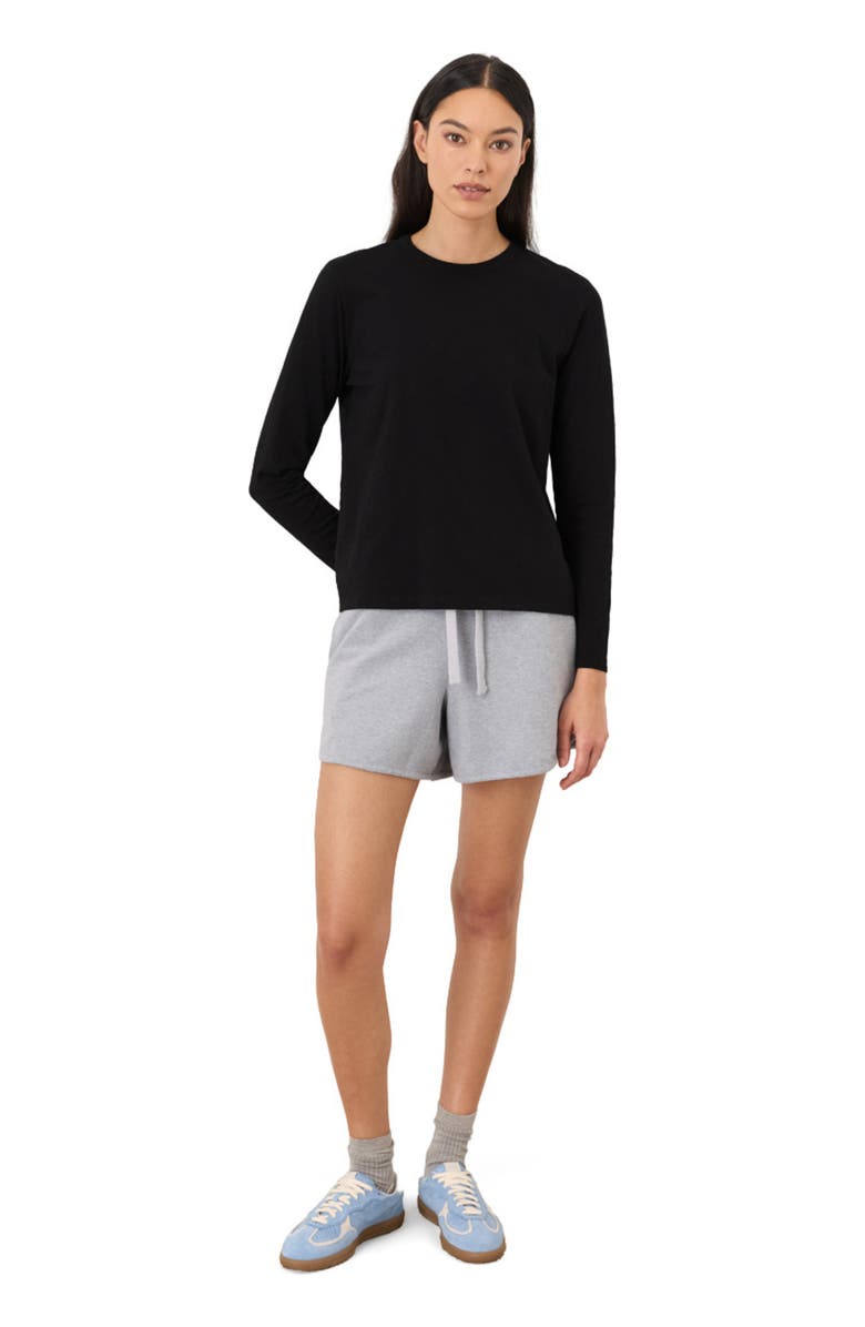 Pact Organic Cotton Soft-Slub Essential Crewneck Long Sleeve Tee, Main, color, Black