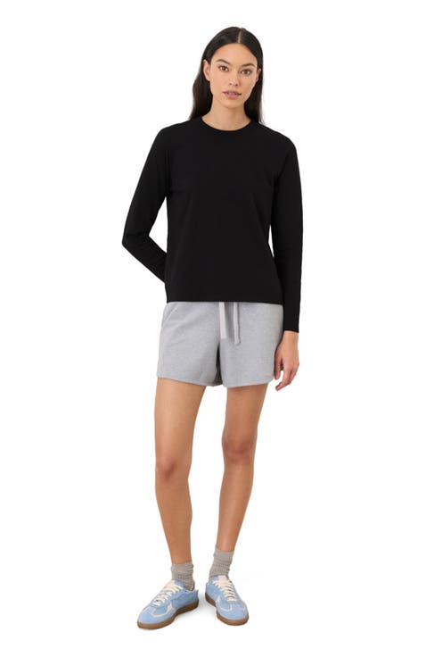 Organic Cotton Soft-Slub Essential Crewneck Long Sleeve Tee