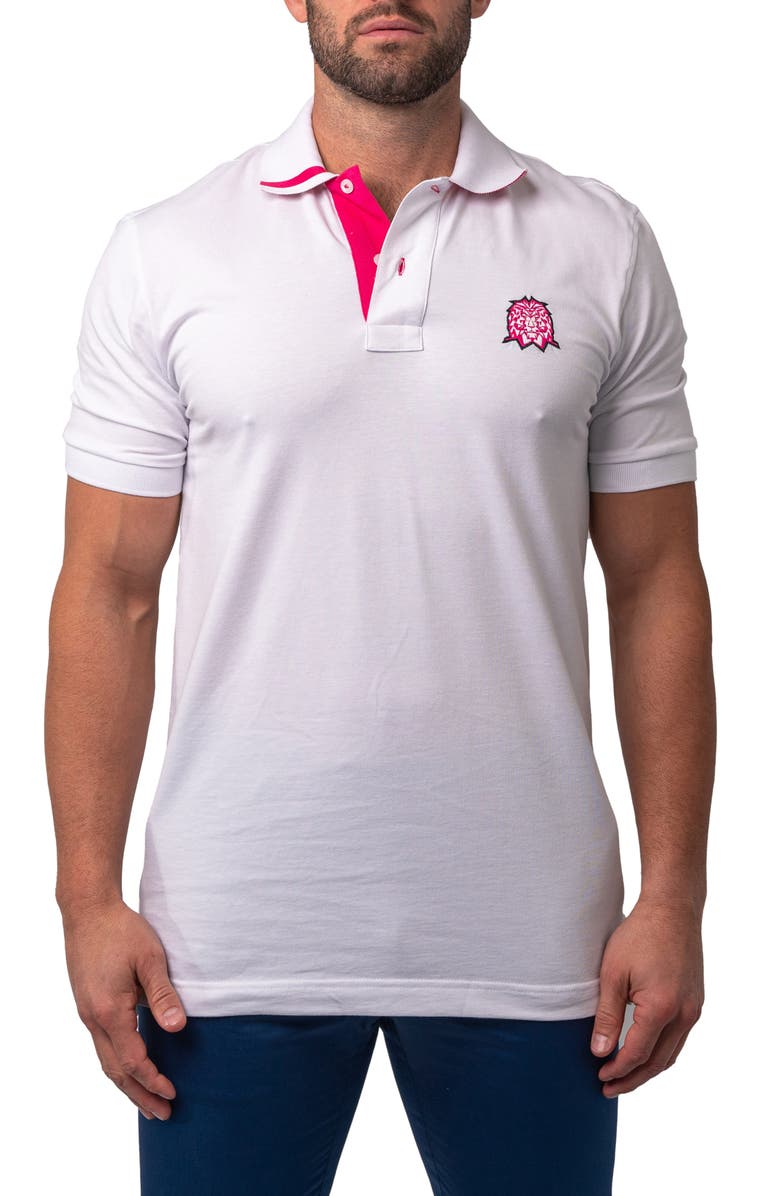 Maceoo Mozart Tipped Cotton Piqué Polo, Main, color, 