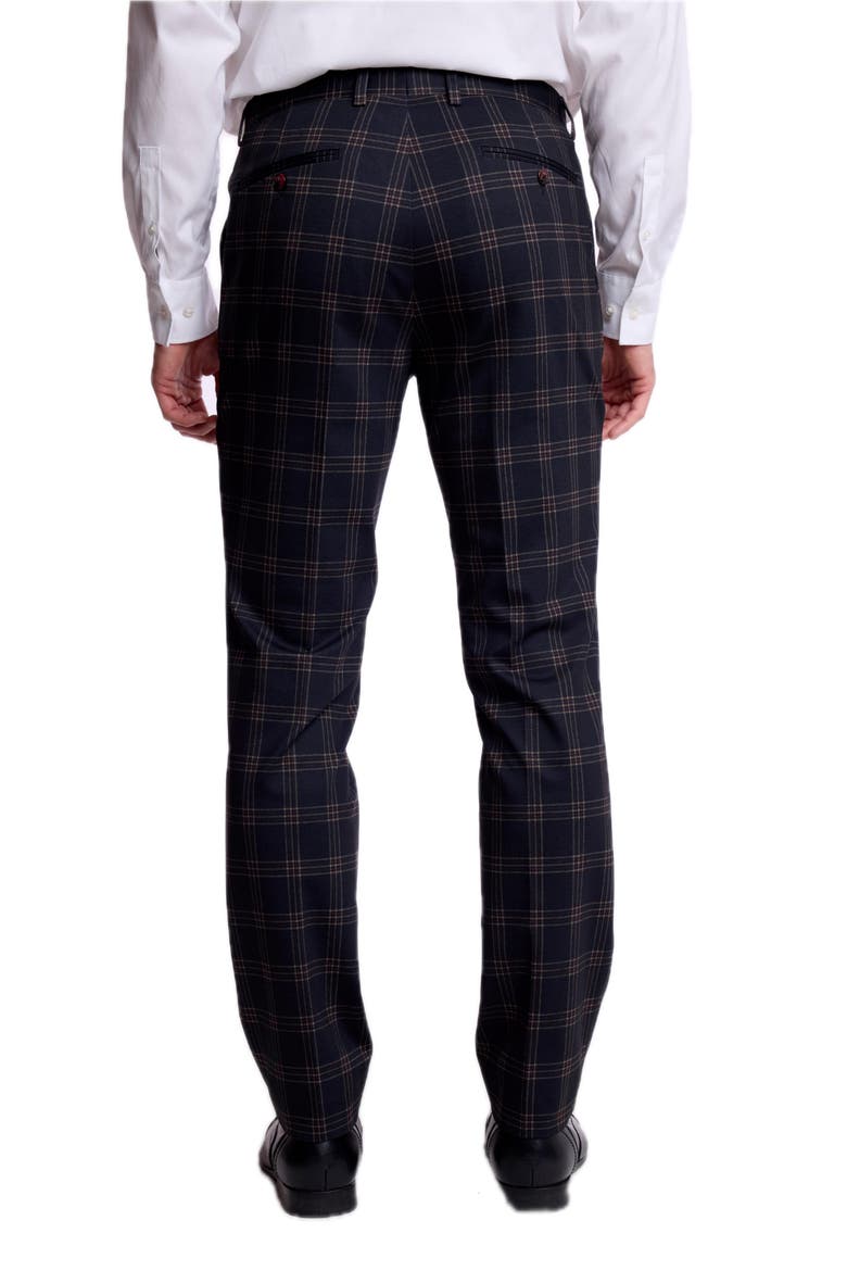 Downing Slim Fit Plaid Pants, Alternate, color, BLACK RED KNIT PLAID