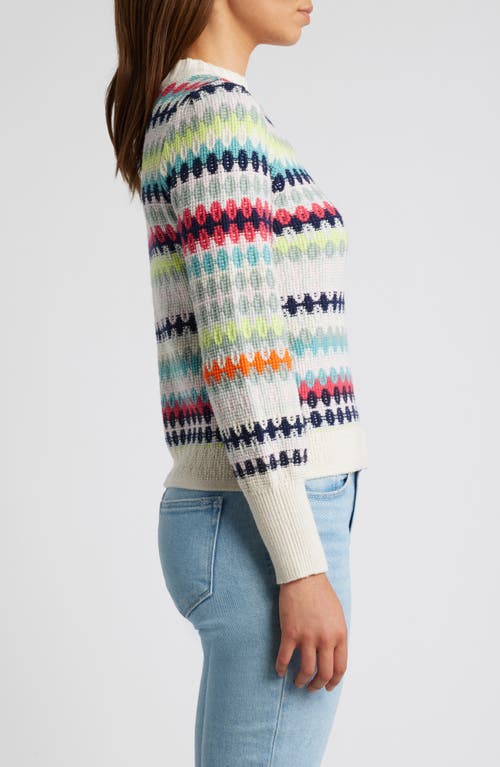 Shop Nic + Zoe Nic+zoe Cotton Blend Waffle Sweater In Pink Multi