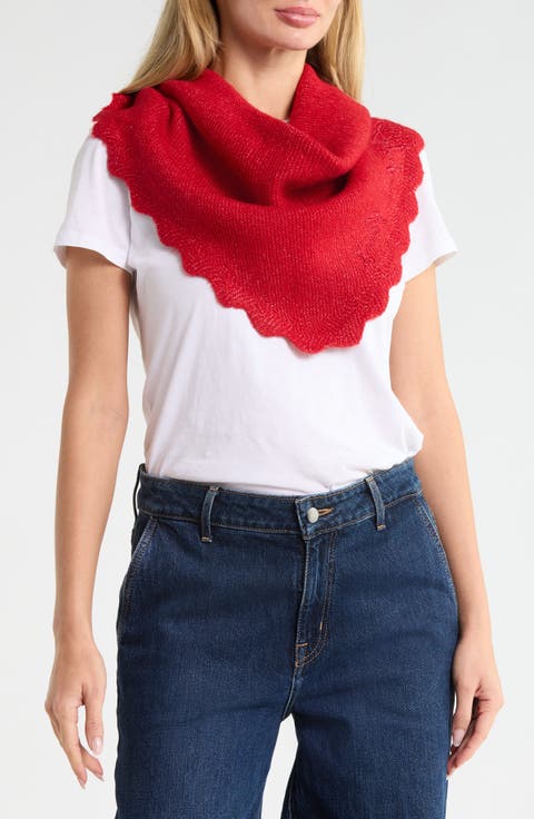 Scalloped Edge Triangle Scarf