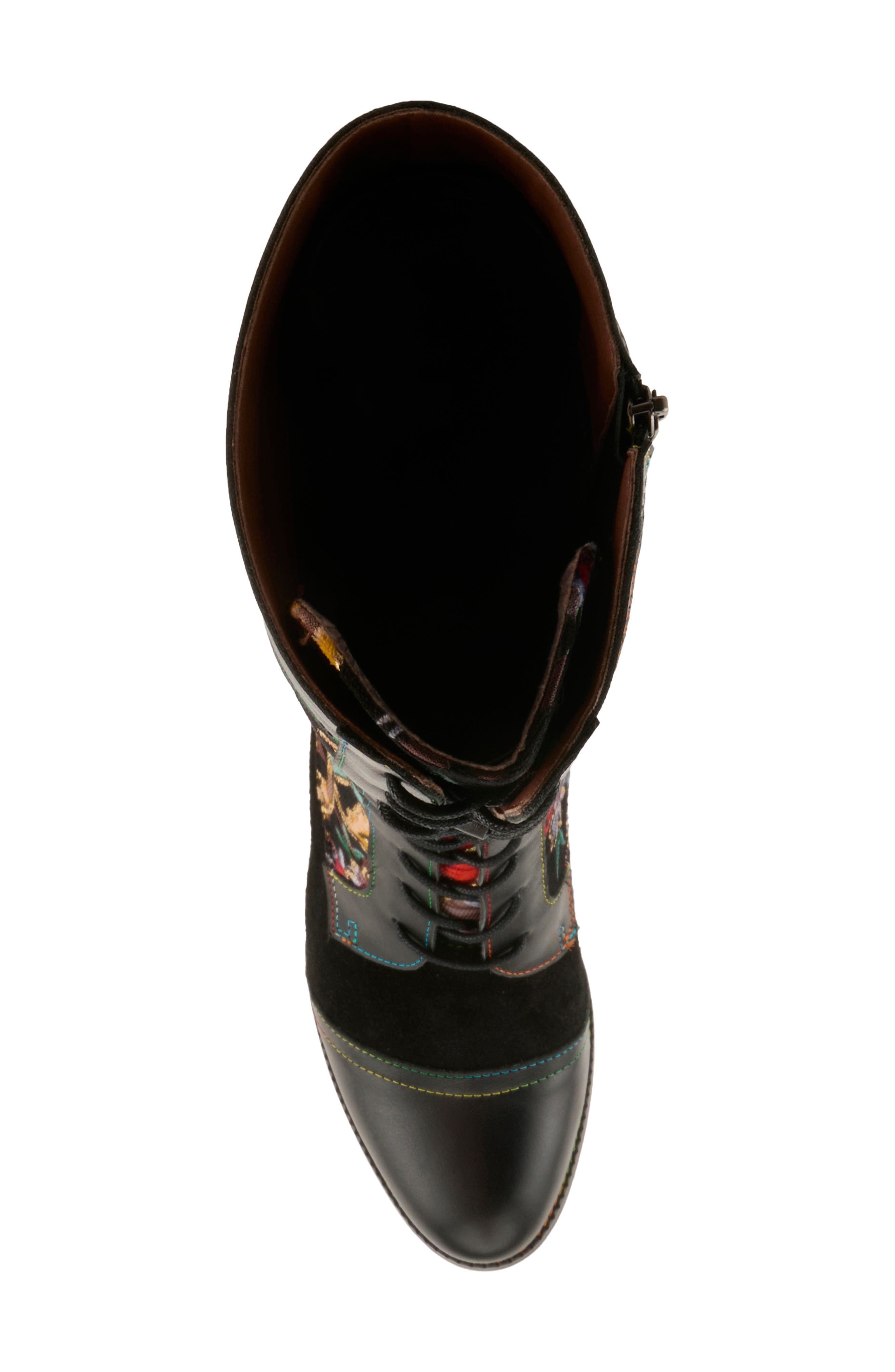 Peonyheaven Tall Boot, Alternate, color, BLACK MULTI