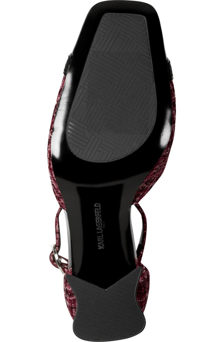 KARL LAGERFELD PARIS Sapphira Sequin Ankle Strap Pump, Alternate, color, Wine/ Black