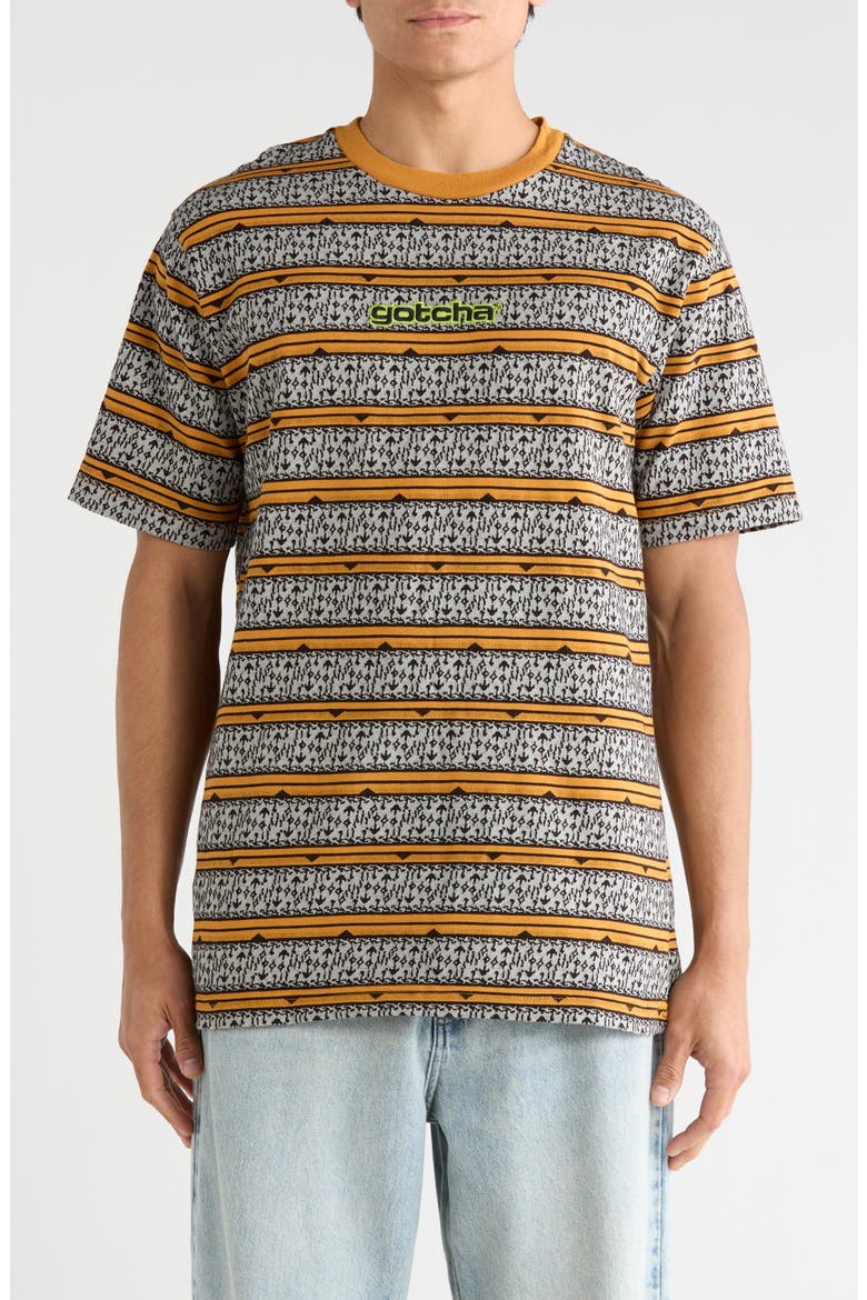 Sarchi Geometric Knit T-Shirt, Main, color, BUCKTHORN BROWN