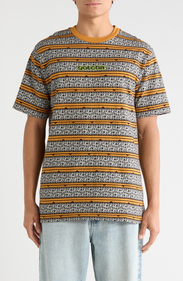 Gotcha Sarchi Geometric Knit T-Shirt, Main, color, Buckthorn Brown