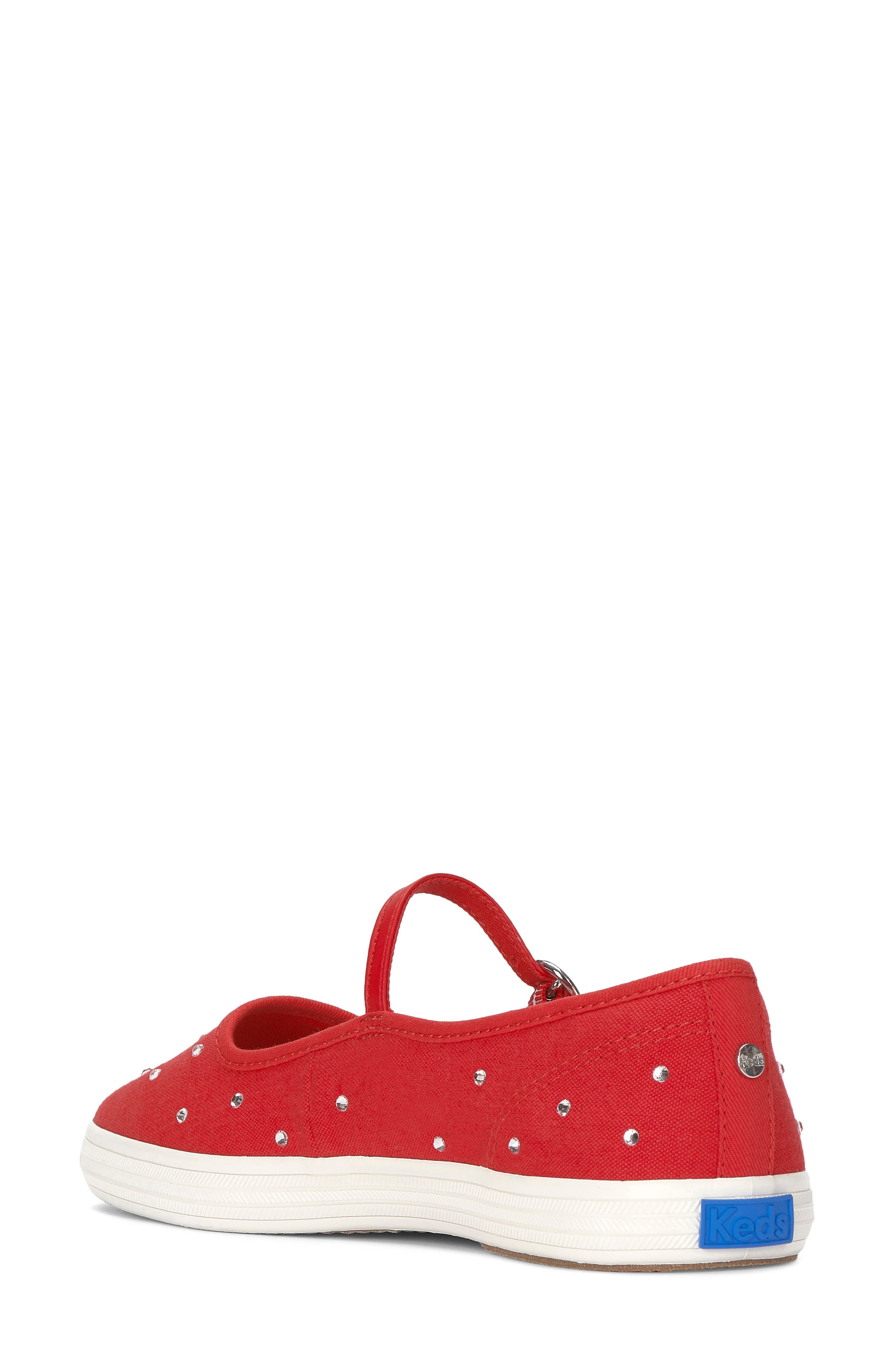 Square Toe Mary Jane Sneaker, Alternate, color, RED