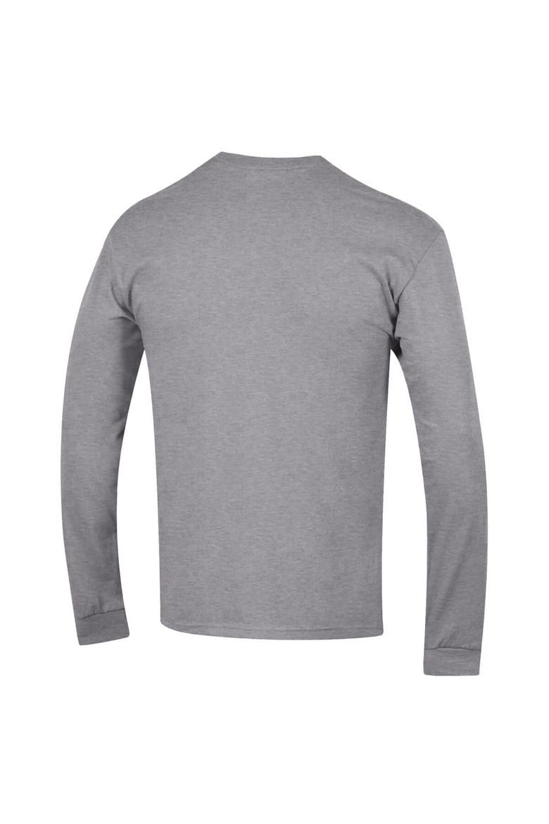 Men's Champion  Heather Gray UConn Huskies Arch Over Logo 2-Hit Long Sleeve T-Shirt, Alternate, color, Heather Gray