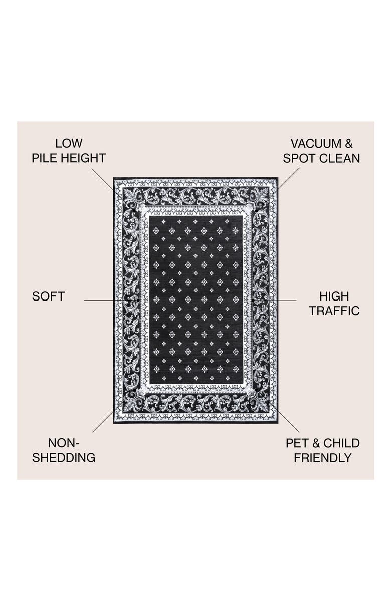 JONATHAN Y Acanthus French Border Area Rug, Alternate, color, Black/Gray