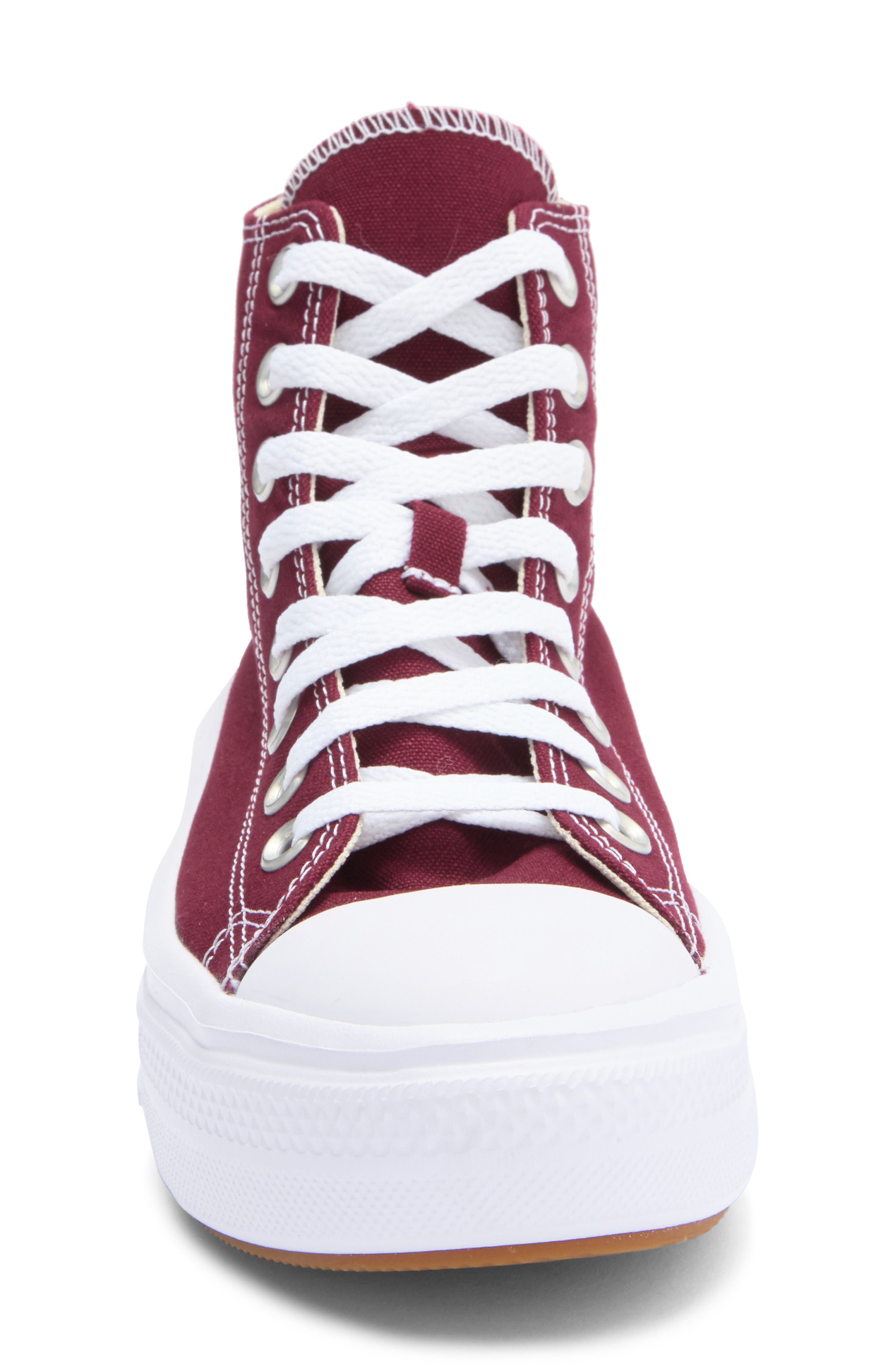 Converse Chuck Taylor<sup>®</sup> All Star<sup>®</sup> Move High Top Platform Sneaker, Alternate, color, Dark Beetroot/ White/ White
