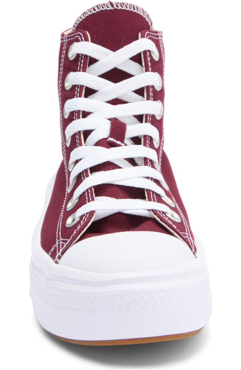 Converse Chuck Taylor<sup>®</sup> All Star<sup>®</sup> Move High Top Platform Sneaker, Alternate, color, Dark Beetroot/ White/ White