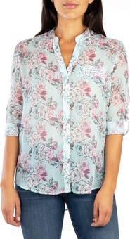 KUT from the Kloth Jasmine Chiffon Button-Up Shirt