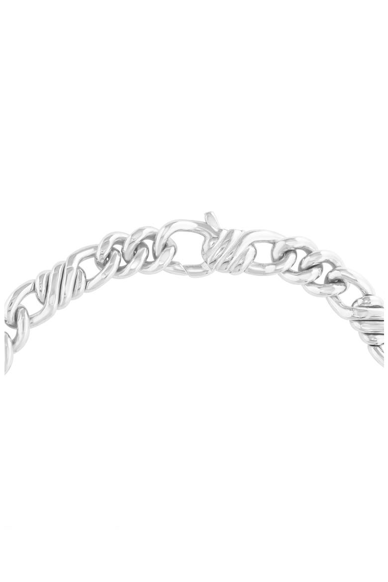 Men's Sterling Silver Figaro Chain Bracelet, Alternate, color, SILVER