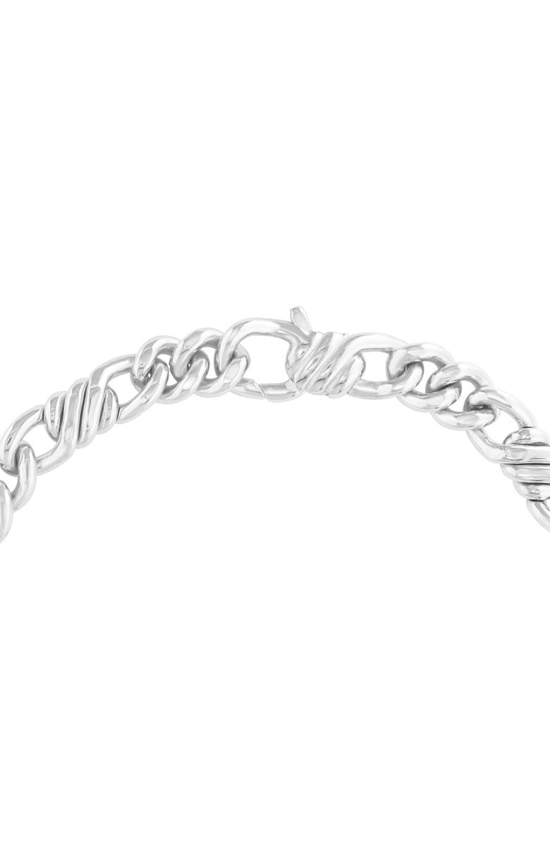 EFFY Men's Sterling Silver Figaro Chain Bracelet, Alternate, color, Silver