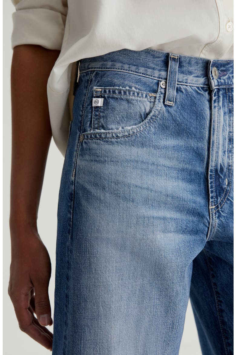 Hattie Raw Hem High Waist Crop Barrel Leg Jeans, Alternate, color, GEMINI