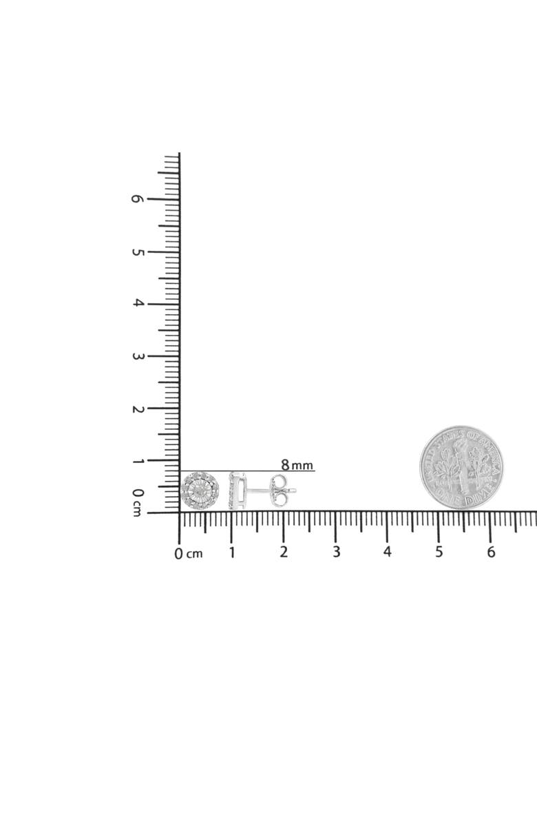 Haus of Brilliance Silver 1/2 Ct Miracle- Round Diamond Halo Stud Earrings, Alternate, color, White